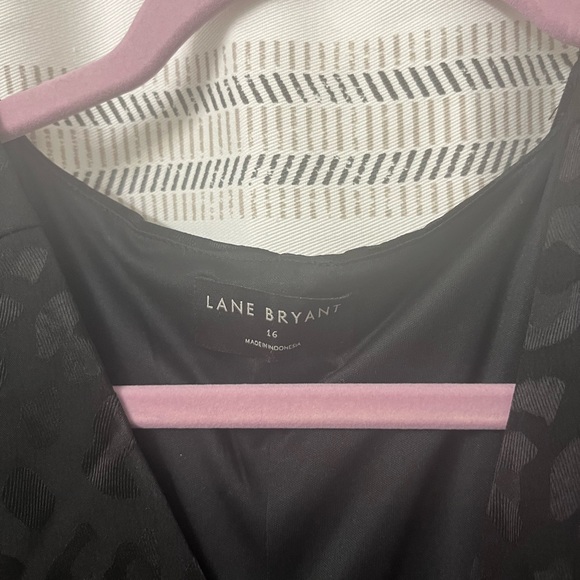 Lane Bryant 3/4 length sleeves black leopard dress with pocket size 16 - Picture 2 of 4